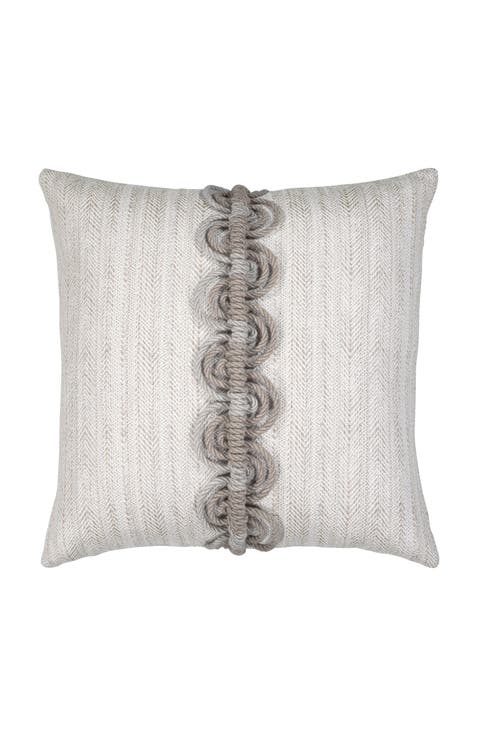 Dressage Pebble Hand Macrame Indoor & Outdoor Woven Accent Pillow