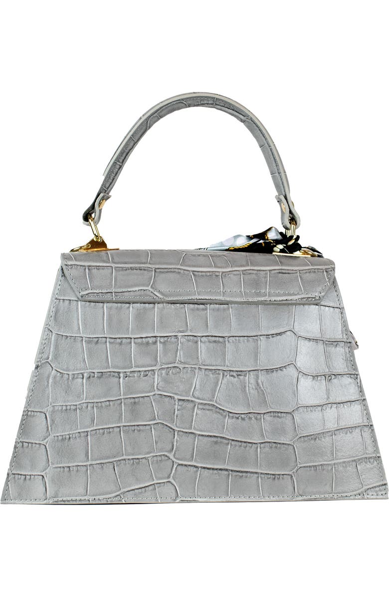 Persaman New York Marta Croc Embossed Satchel with Scarf, Alternate, color,