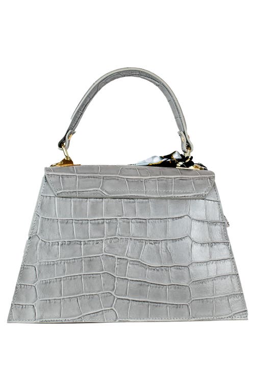 Persaman New York Marta Croc Embossed Satchel With Scarf