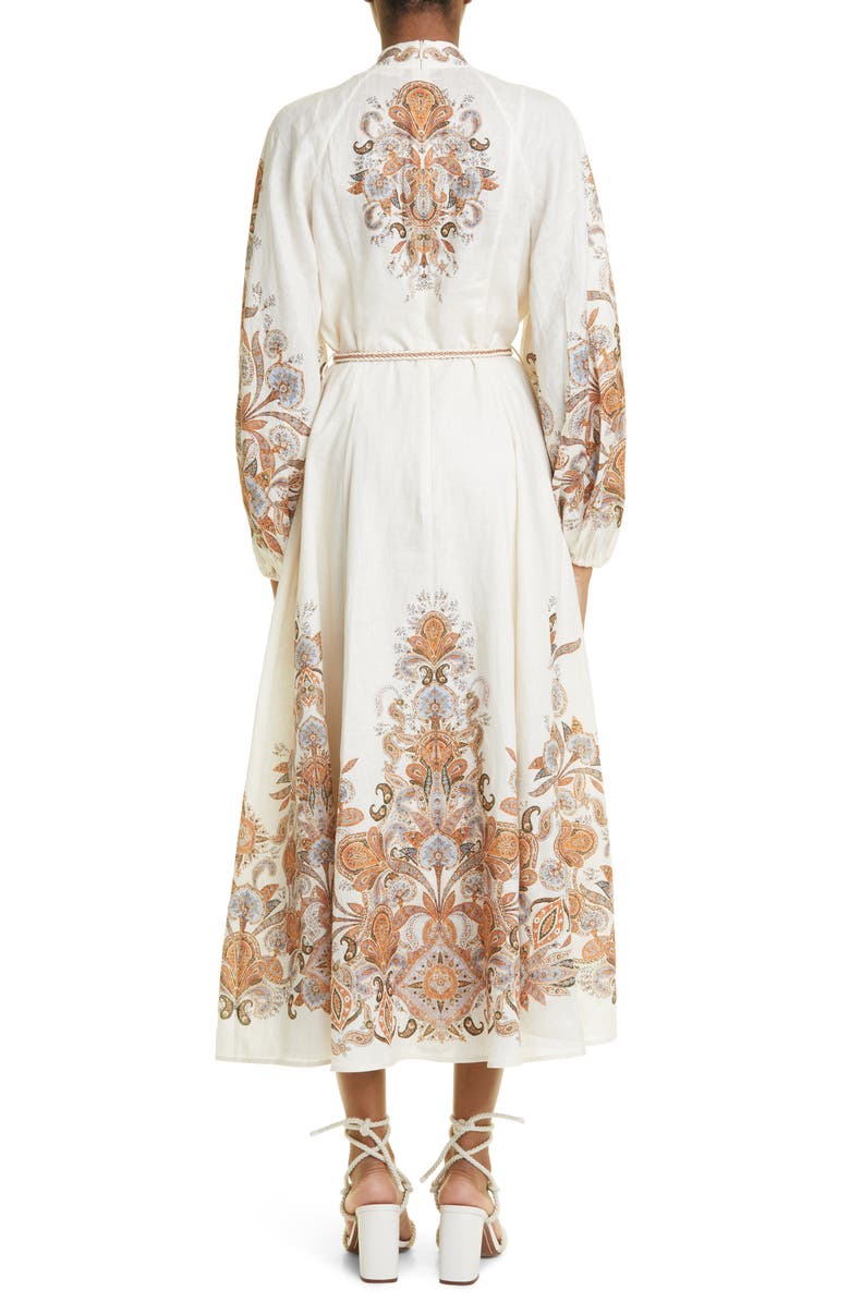 Zimmermann Devi Billow Long Sleeve Linen Dress, Alternate, color,