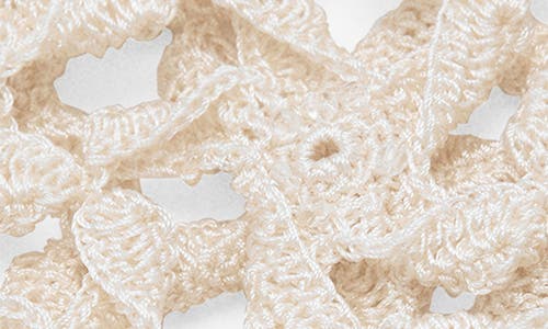 Mango Star Design Crochet Hat In White