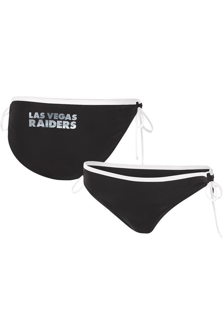 Women's G-III 4Her by Carl Banks Black Las Vegas Raiders Perfect Match Bikini Bottom, Main, color, Black