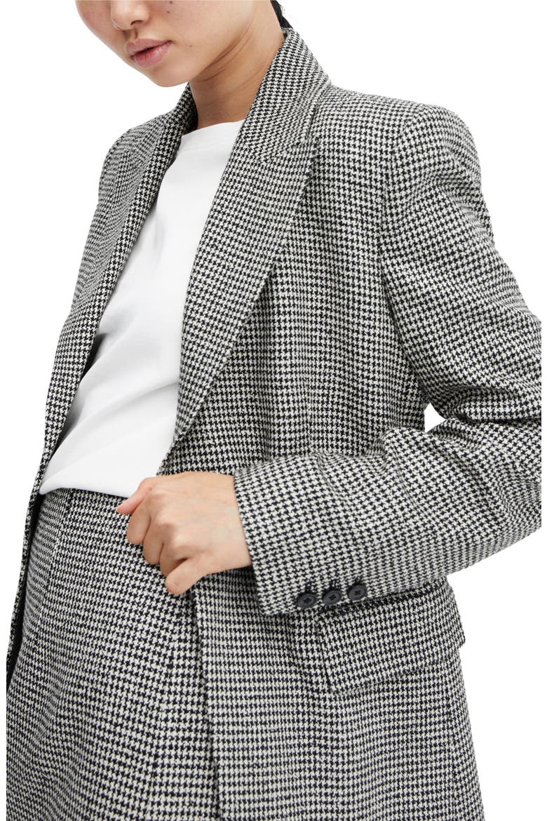 Houndstooth Check Blazer, Alternate, color, BLACK