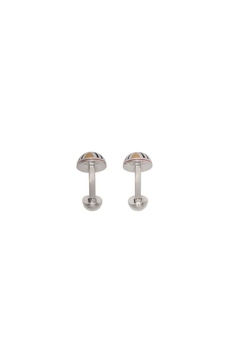 Burberry Enamel Check Cufflinks, Alternate, color, Silver