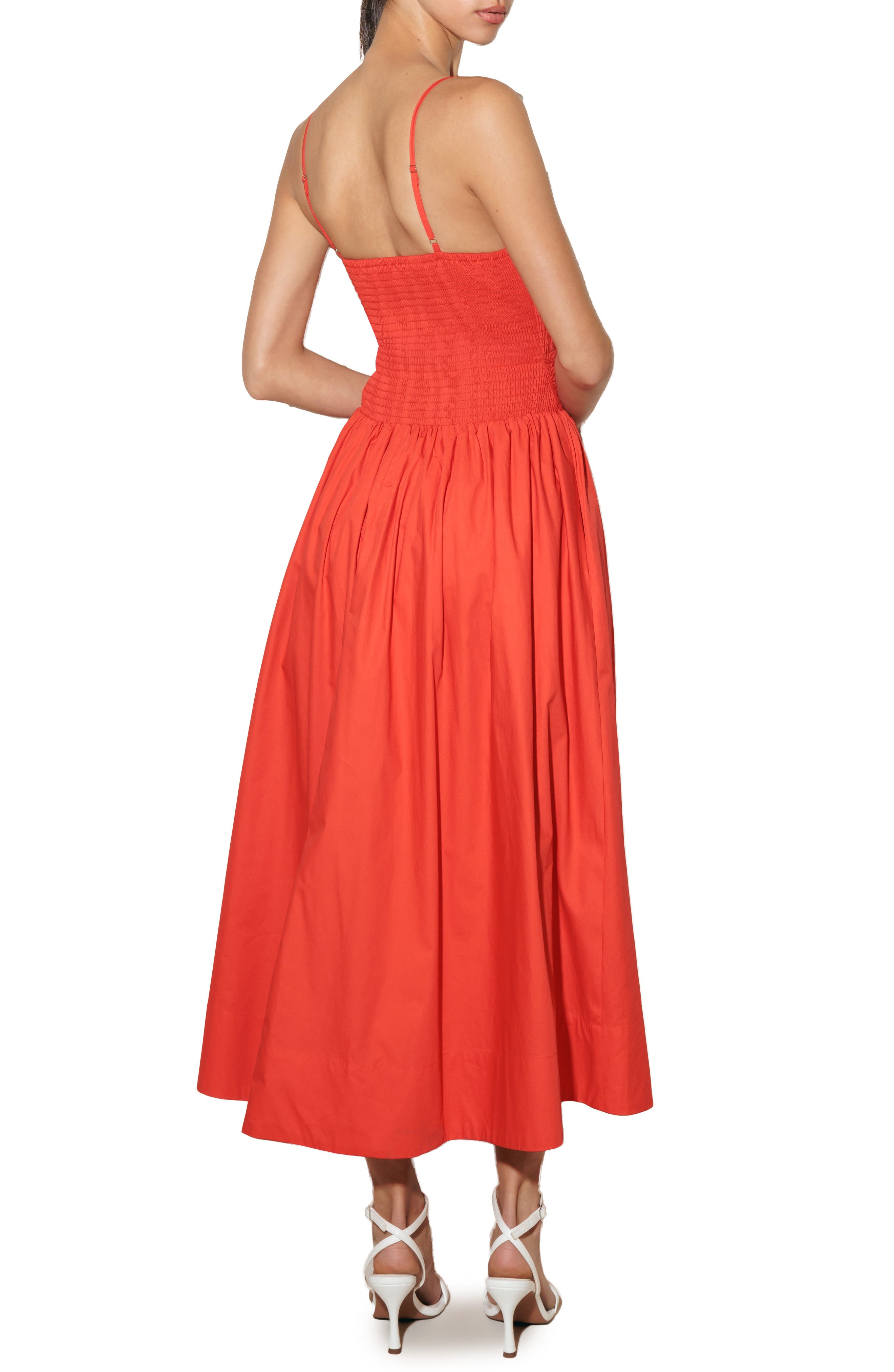 Smocked Cotton Midi Dress - image 2