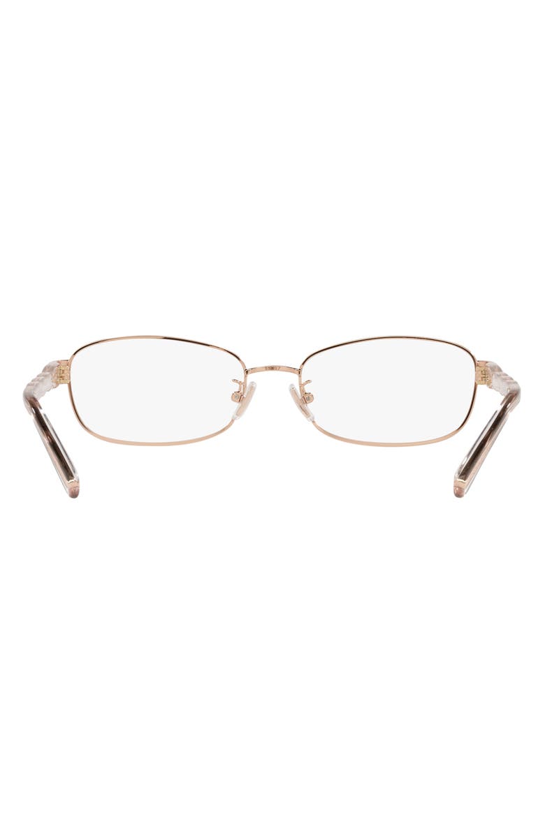 COACH 55mm Rectangular Optical Glasses, Alternate, color, Brushed Rose Gold / Demo Lens
