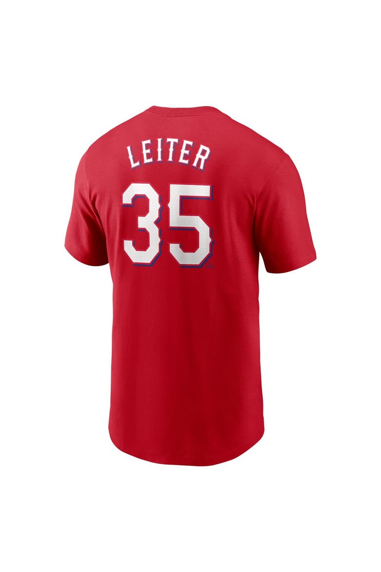 Men's Nike Jack Leiter Red Texas Rangers Fuse Name & Number T-Shirt, Alternate, color, Red