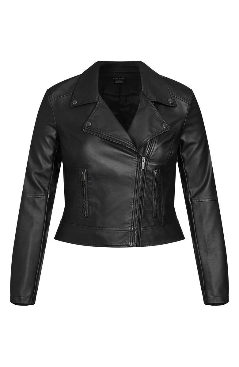 City Chic Savannah Faux Leather Jacket, Alternate, color,