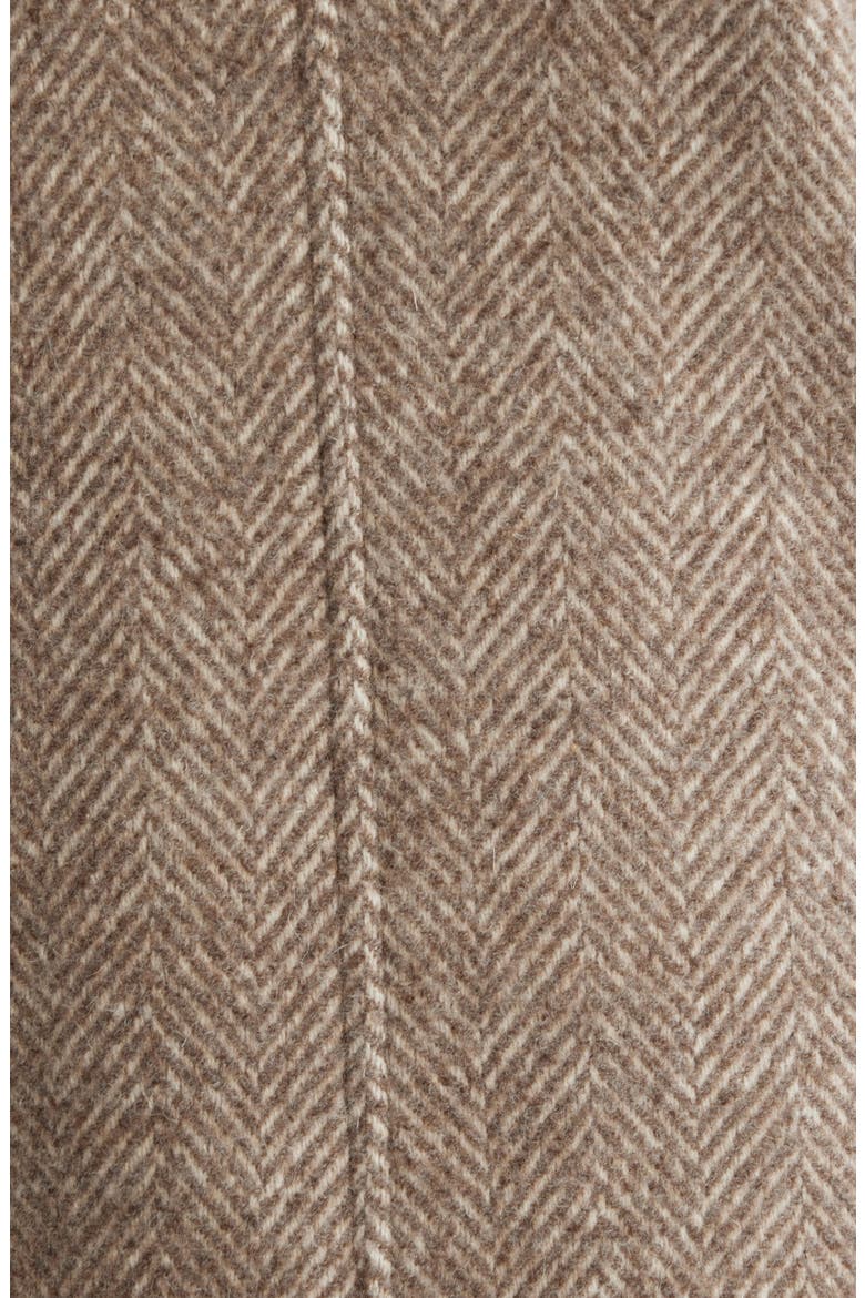 Double Breasted Wool Blend Herringbone Coat, Alternate, color, OATMEAL HERRINGBONE