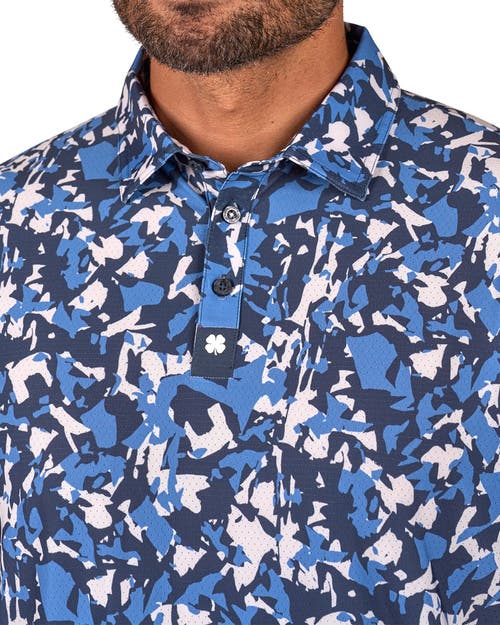Black Clover Camo Mix Polo In Blue