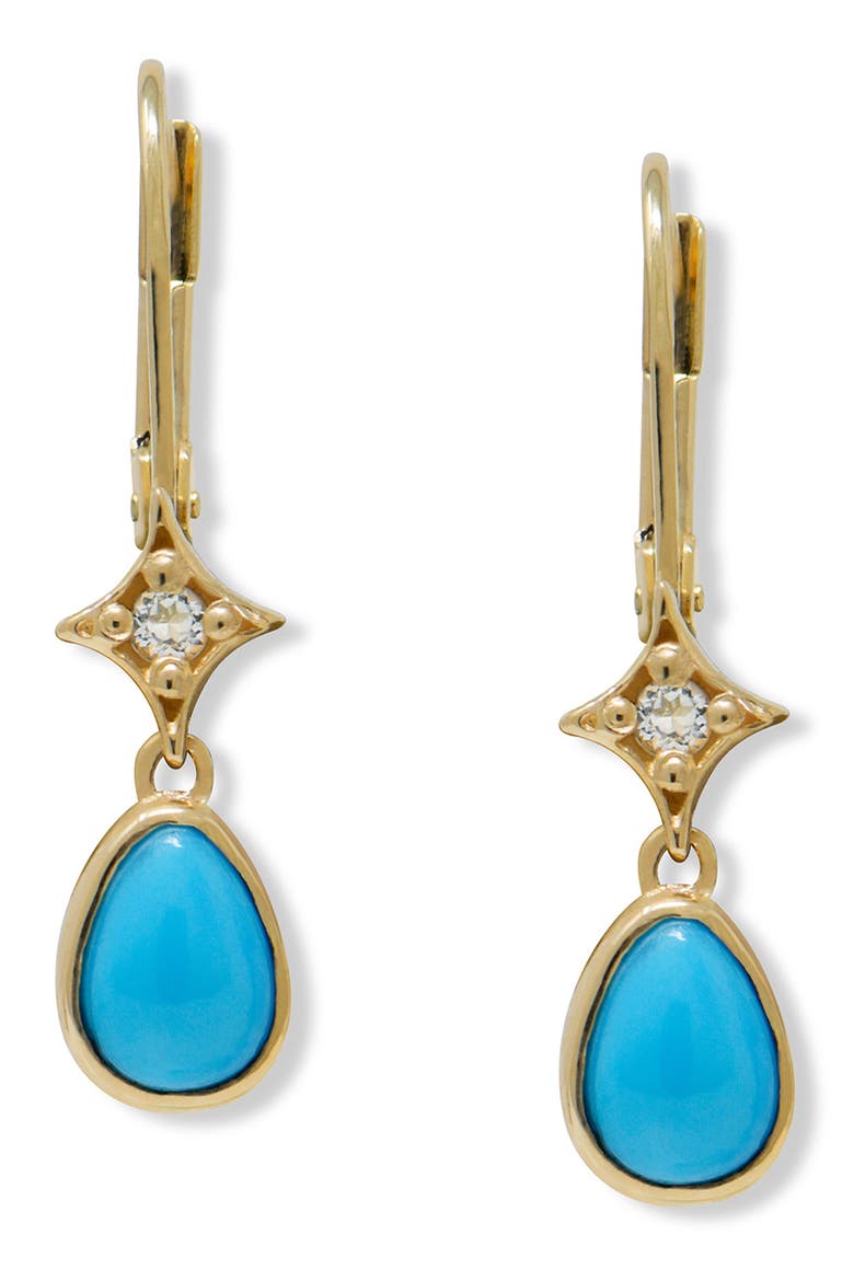 Jac & Jo Emilia Topaz & Turquoise Drop Earrings, Main, color, TURQUOISE
