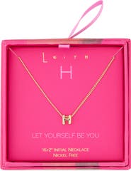 Leith Let Yourself Be You Bubble Initial Pendant Necklace