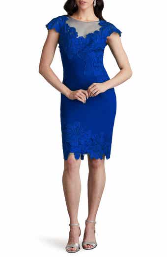 Tadashi Shoji Embroidered Floral Detail Cocktail Sheath Dress