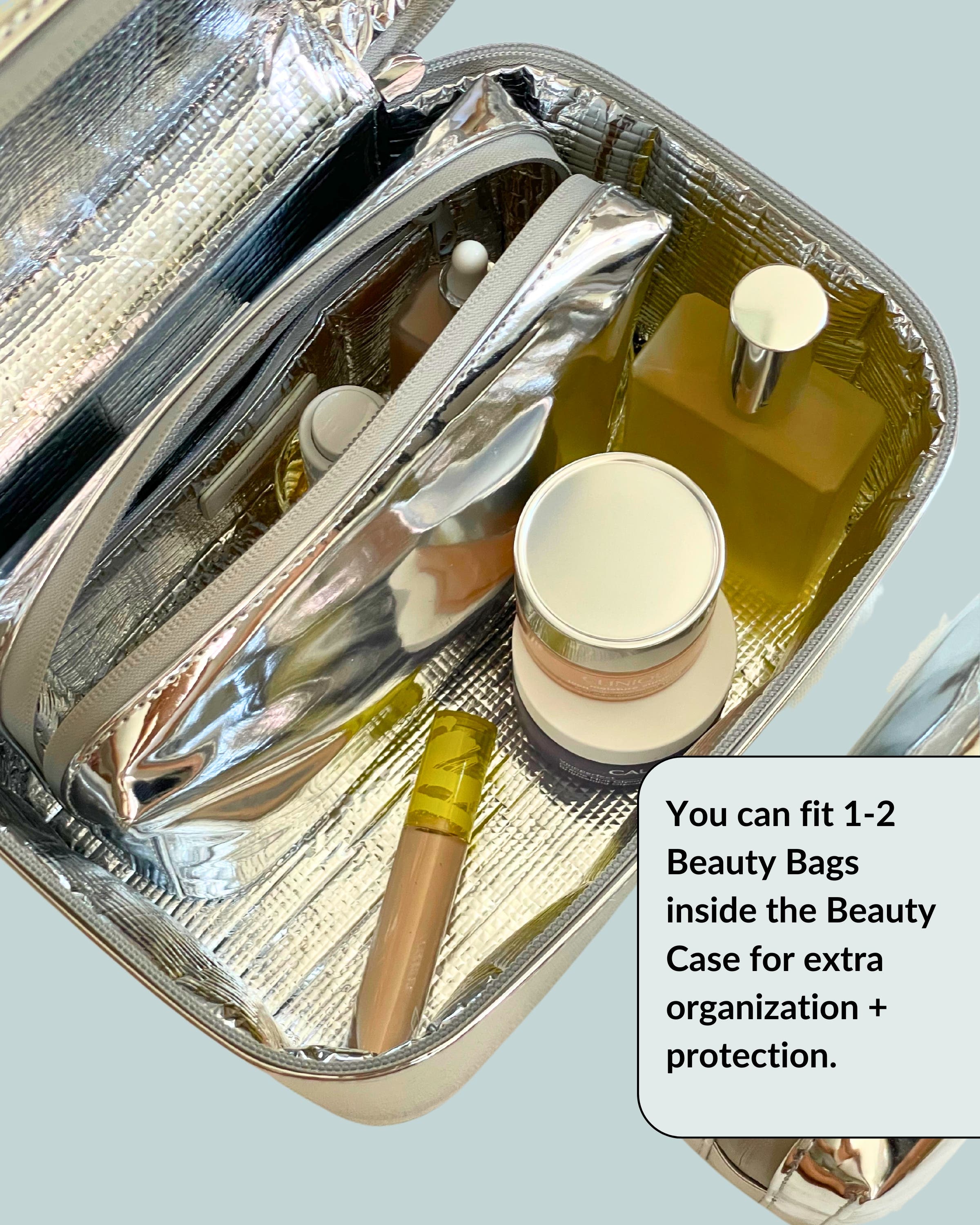 Performance Beauty Case + Strap, Alternate, color, Silver