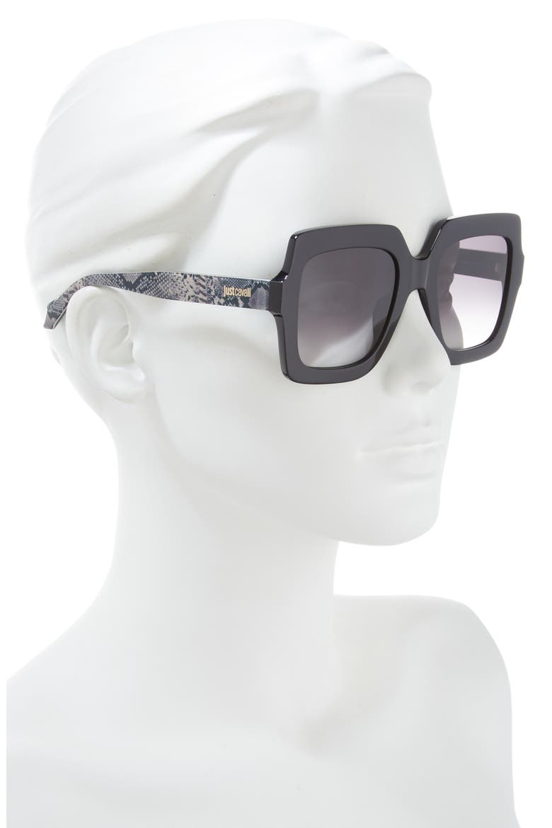 53mm Square Sunglasses, Alternate, color, BLACK BLACK SMOKE