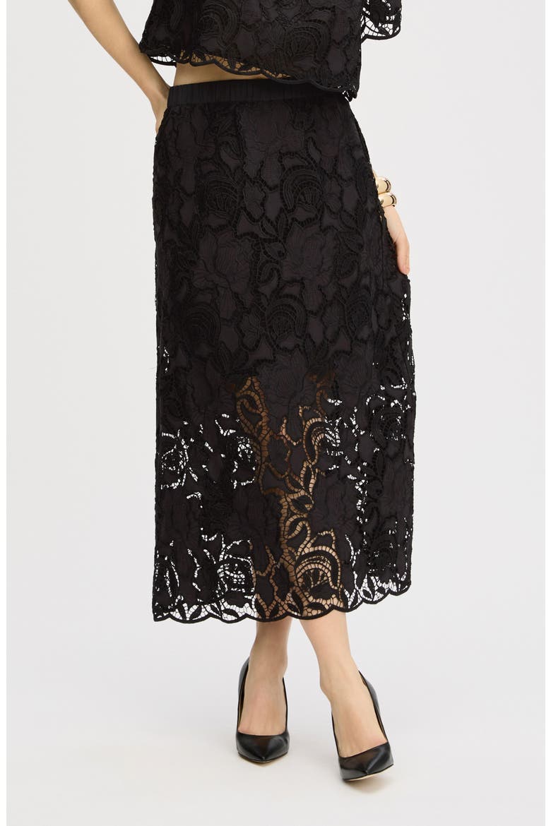Lace Maxi Skirt, Main, color, TRUE BLACK
