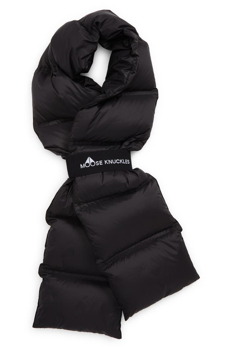 Nahanni 650 Fill Power Down Quilted Scarf, Main, color, BLACK/ BLACK
