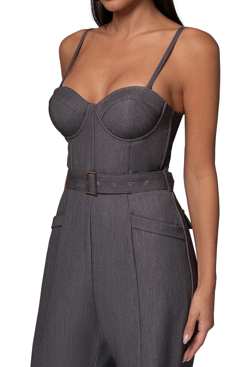 Sweetheart Aroma Bustier Jumpsuit, Alternate, color, GREY