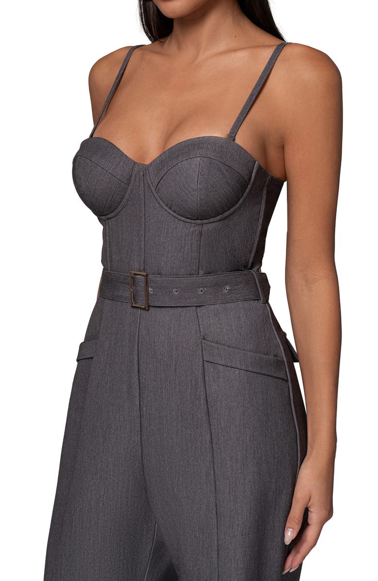 JLUXLABEL Sweetheart Aroma Bustier Jumpsuit, Alternate, color, Grey