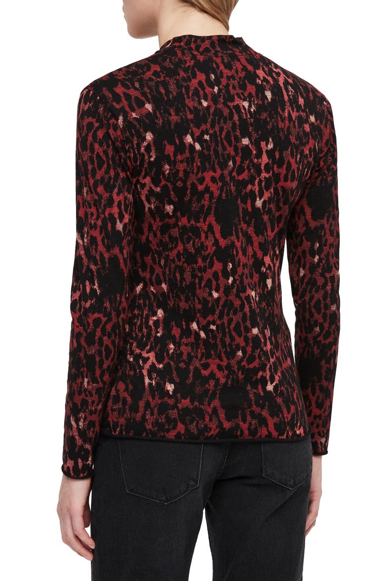 Leopard Red Kiara Shirt, Alternate, color, BLACK