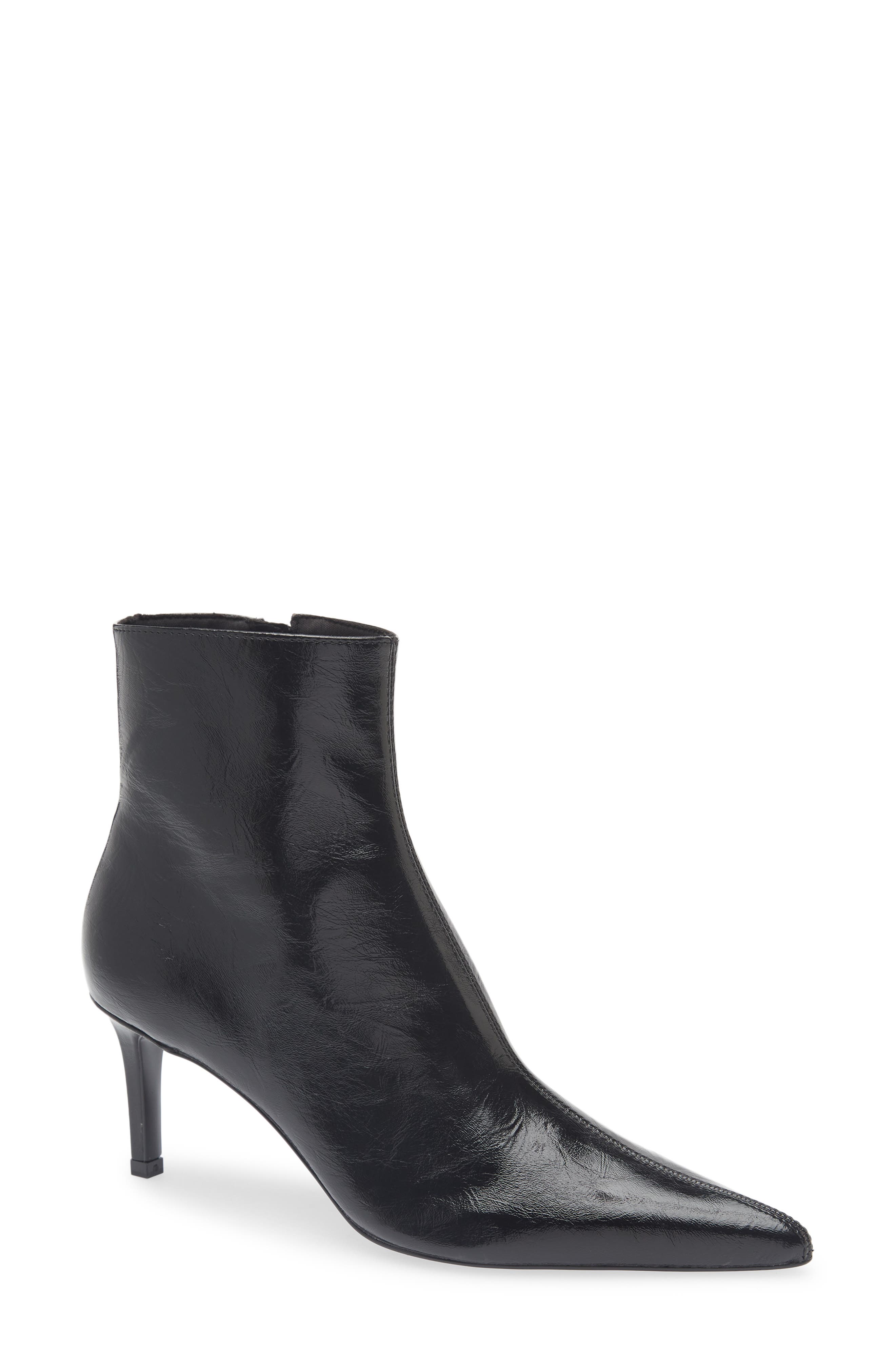 MANGO Valle Pointed Toe Bootie, Main, color, Black
