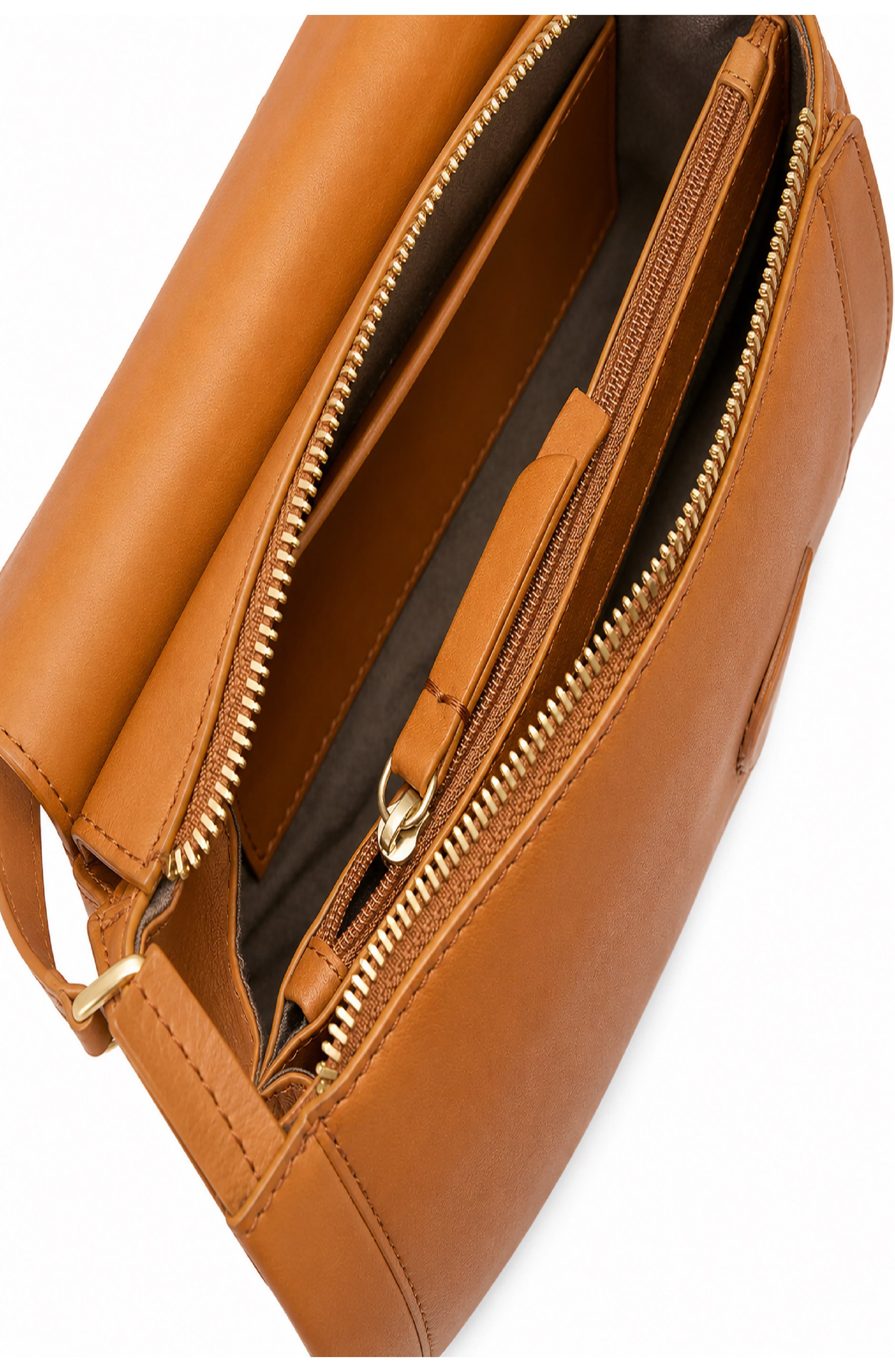 Nora Leather Crossbody Bag, Alternate, color, CARAMEL