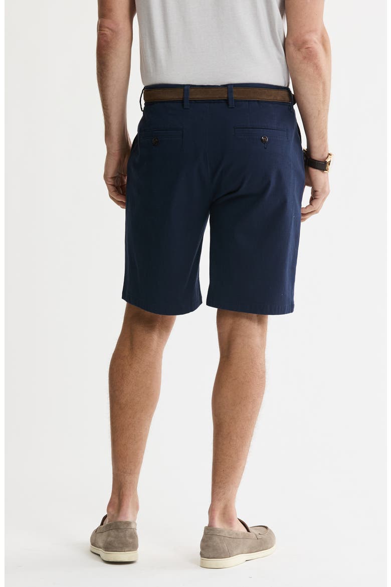 Cotton & Silk Blend Stretch Shorts, Alternate, color, NAVY