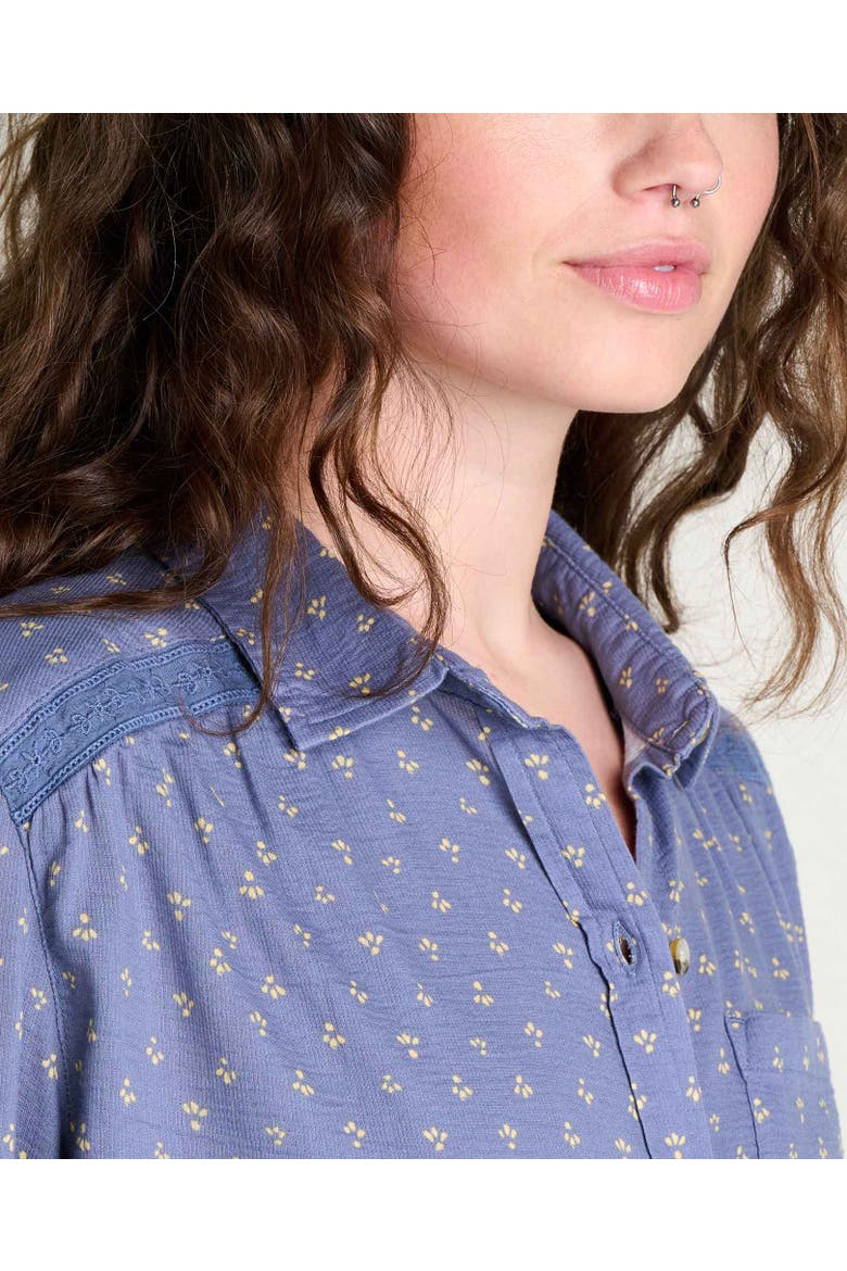 Manzana Boxy Long Sleeve Shirt, Alternate, color, Ocean Print