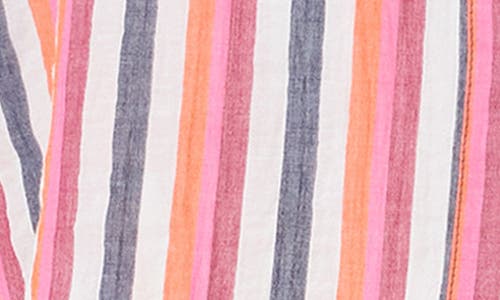 Nic + Zoe Nic+zoe Daybreak Stripe Button-up Tunic In Pink Multi