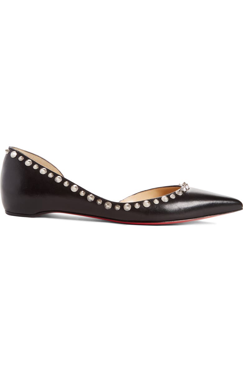 Christian Louboutin Irishell Studded Half d'Orsay Flat, Alternate, color,