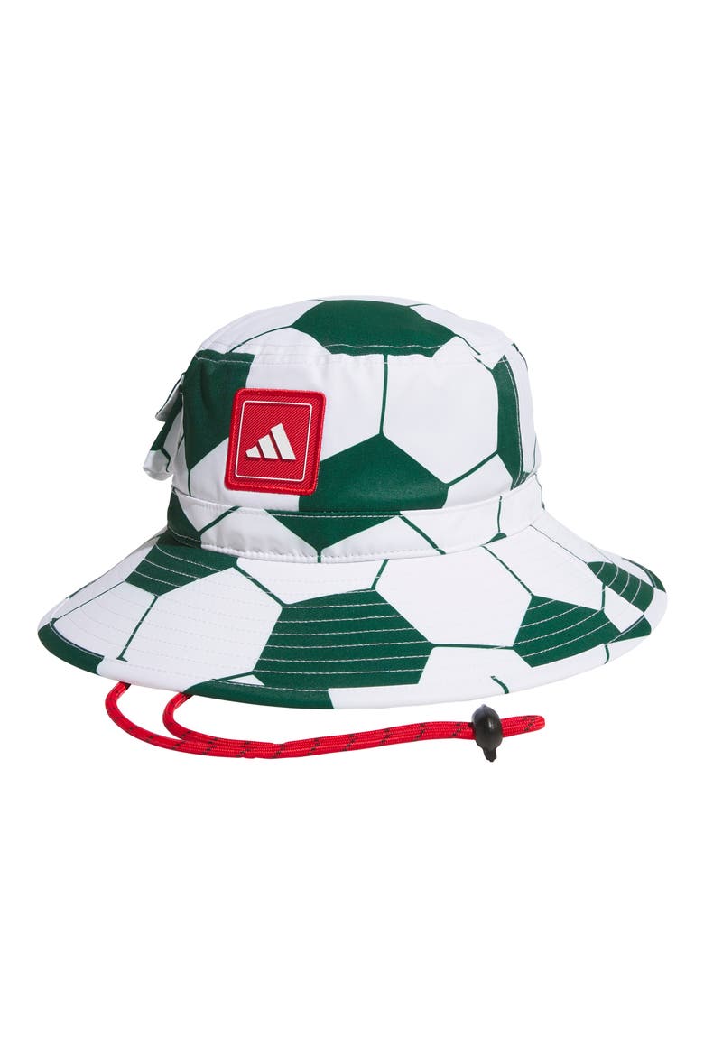 Mexico Ball Boonie Hat, Main, color, GREEN-WHITE/ SCARLET/ WHITE
