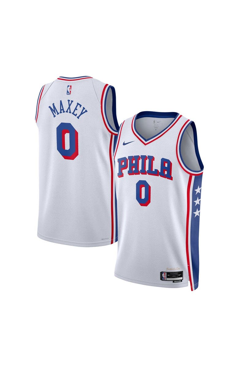 Nike Unisex Nike Tyrese Maxey White Philadelphia 76ers Swingman Jersey - Association Edition, Main, color, White