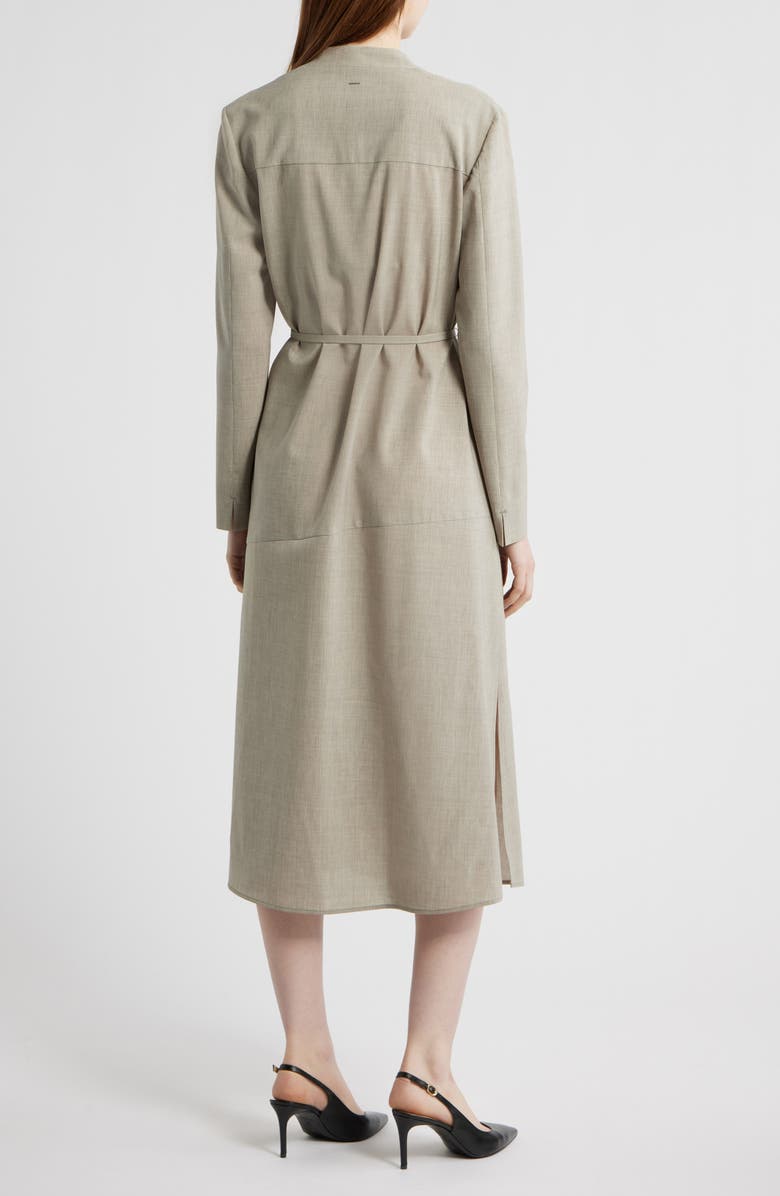 BOSS Dimosal Long Sleeve Wool Midi Dress, Alternate, color, Pumice