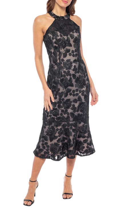 Embroidered Mermaid Midi Dress