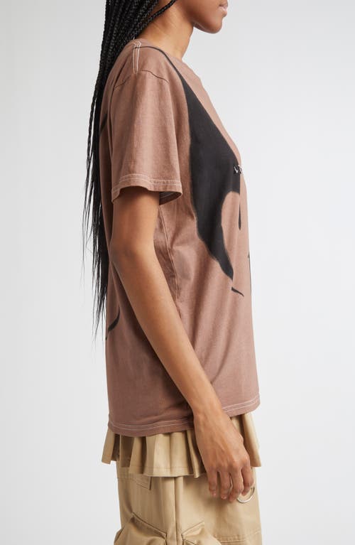 Collina Strada Pierced Organic Cotton Graphic T-shirt In Brown