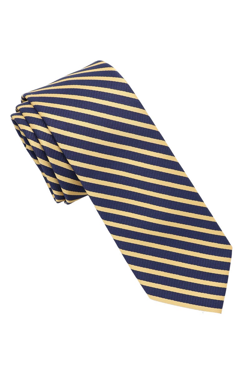 Ben Sherman Diagonal Stripe Tie, Main, color, Navy Gold