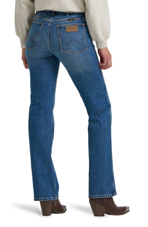 Wrangler Wrancher Mid Rise Bootcut Jeans In Blue