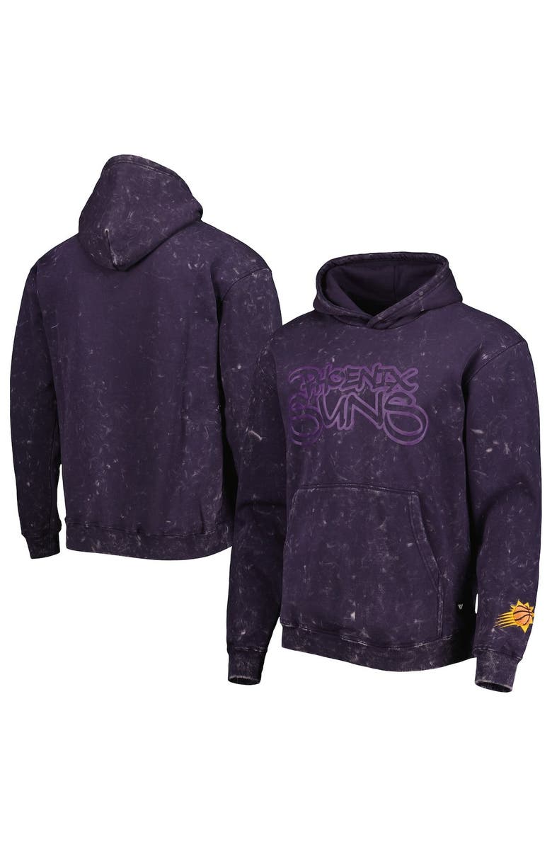 THE WILD COLLECTIVE Unisex The Wild Collective Purple Phoenix Suns Tonal Acid Wash Pullover Hoodie, Main, color, Purple