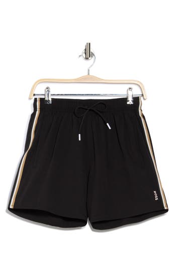 Hugo Boss Boss Iconic Swim Shorts Black In Animal Print