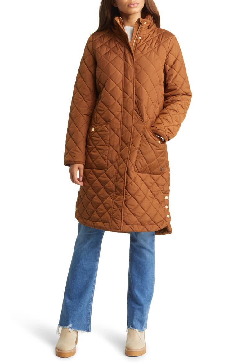 Chatham Longline Quilted Puffer Jacket, Alternate, color, RUST