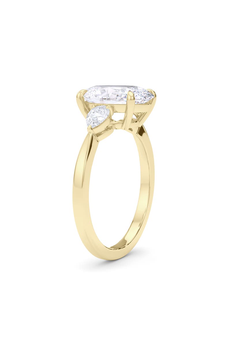 HauteCarat Oval & Pear Cut Lab Grown Diamond Ring, Alternate, color, 2.00 Ctw 18K Yellow Gold