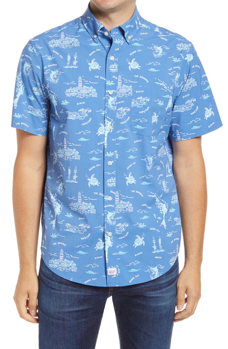 vineyard vines Classic Hope Short Sleeve Button-Down Shirt, Main, color, 