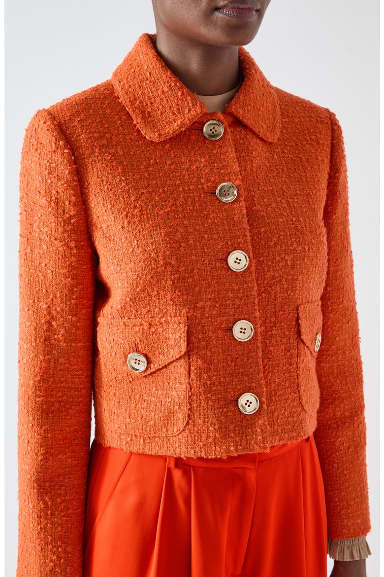 Vita Tweed Jacket, Alternate, color, BRIGHT ORANGE