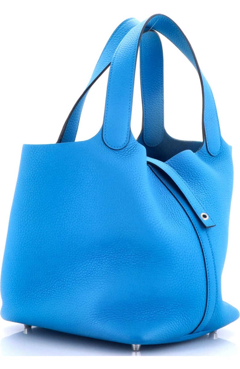 Pre-Owned Hermes Picotin Lock Bag Clemence MM, Alternate, color, Bleu Frida