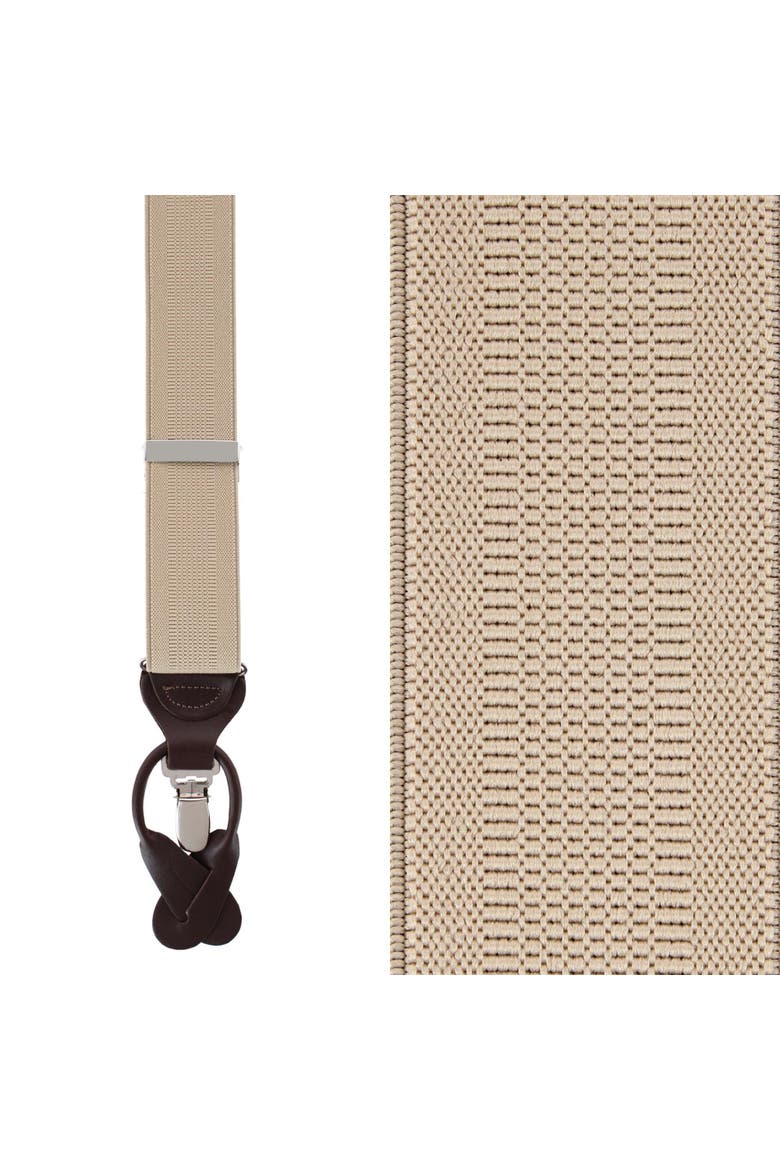 Classic Solid Color Convertible Suspenders (Braces) 35mm Elastic, Main, color, Khaki