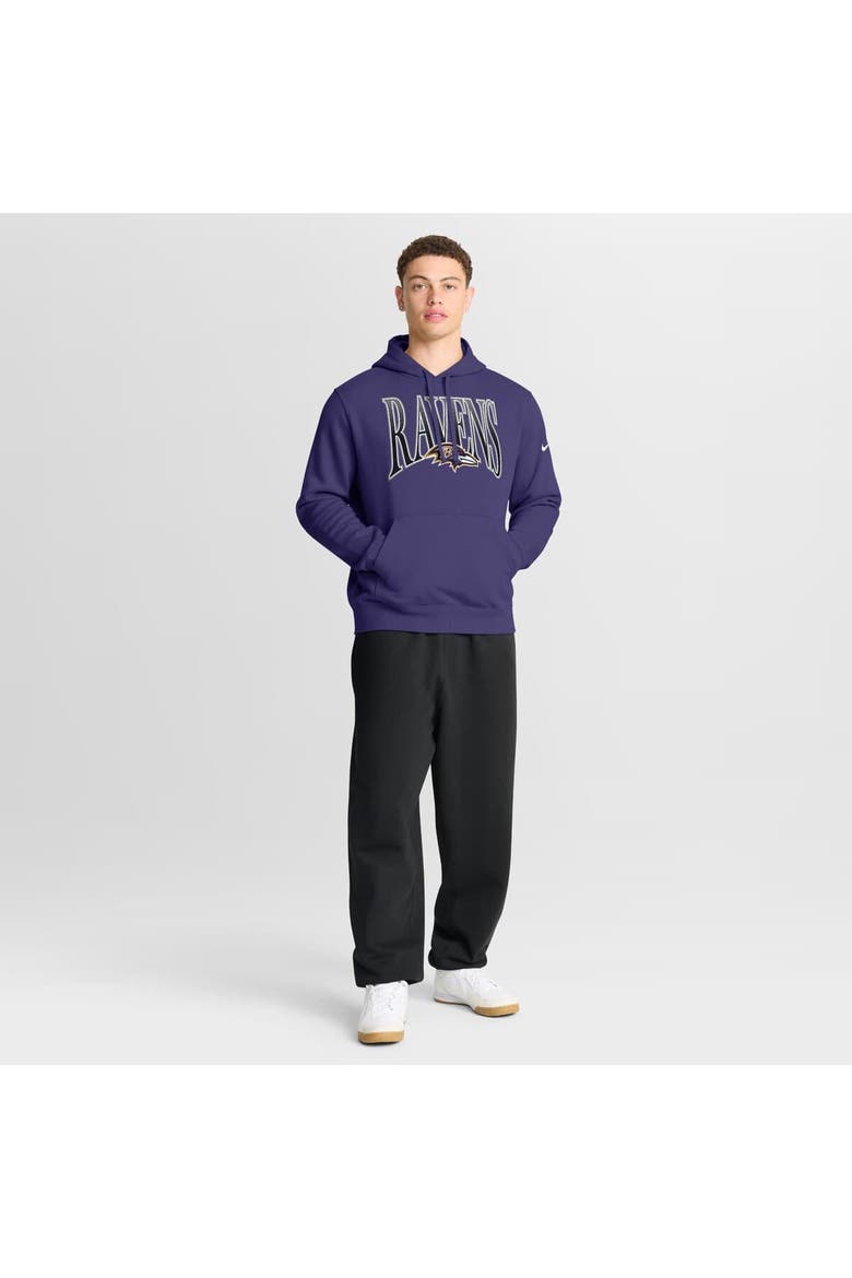 Men's Nike Purple Baltimore Ravens Full Blitz Club Fleece Pullover Hoodie, Alternate, color, Purple