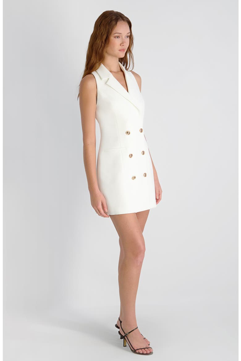 Whisper Sleeveless Double Breasted Blazer Minidress, Alternate, color, SUMMER WHITE