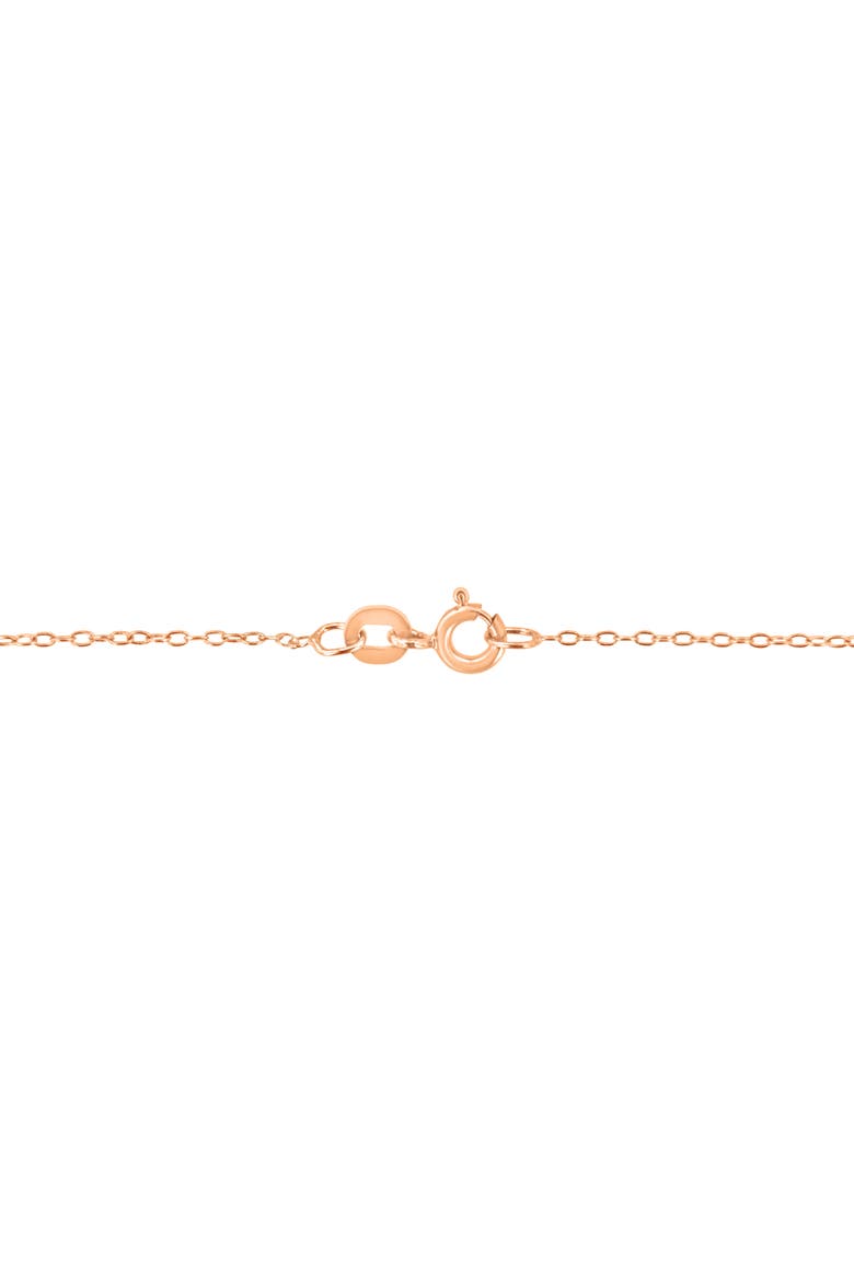 AGS Certified 10K Rose Gold 1/5 Ctw Bezel Set Diamond Solitaire Pendant Necklace, Alternate, color, Rose