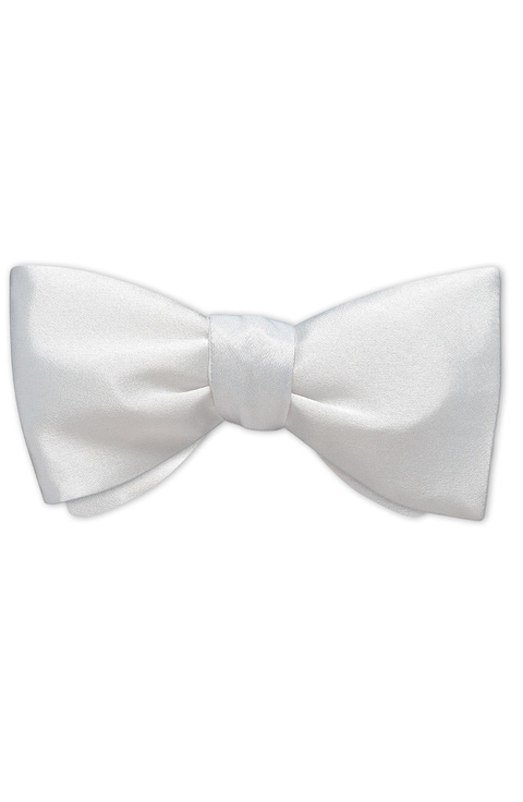 White Charmeuse Bow Tie