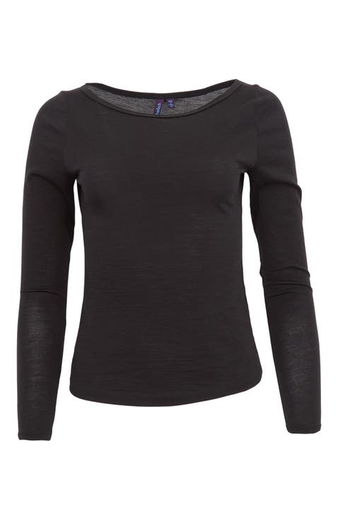 Carly Merino Long Sleeve Boatneck Shirt